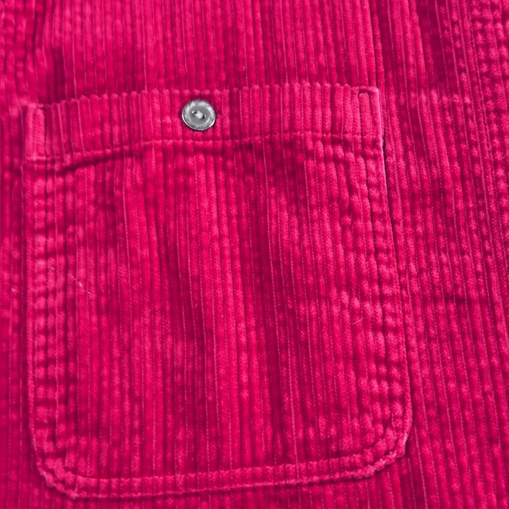 Roaman's Vibrant Red Corduroy Button Down Shirt 1x - Picture 4 of 13